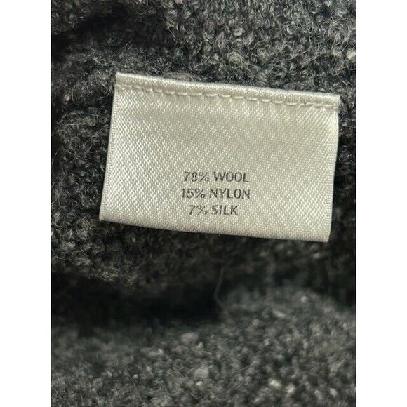 Eileen Fisher Sweater Long Sleeve Crew Neck Wool Silk Blend Pullover Black Small - Picture 7 of 8